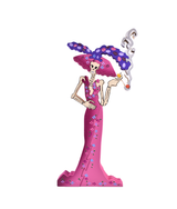 Catrina fumando rosa