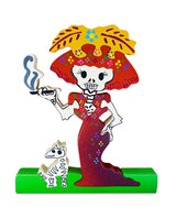 Catrina fumando con perro Arte Popular Chico